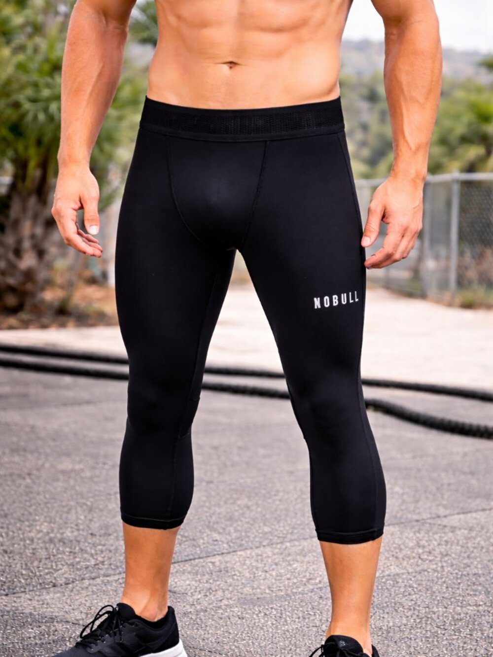NOBULL Men’s Black Compression Leggings 7/8 Length (22” Inseam) - Size Large